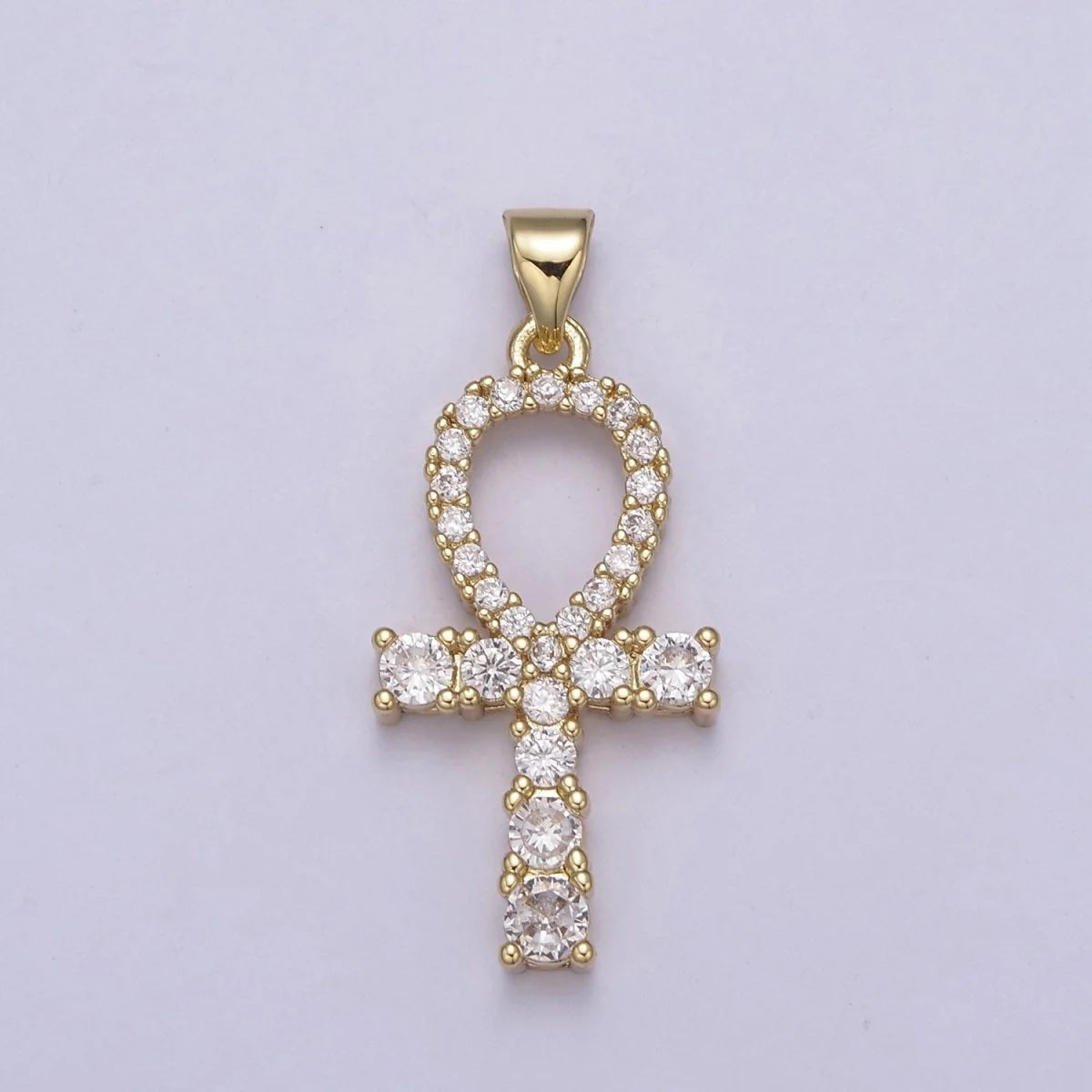 Micro Pave Ankh Necklace
