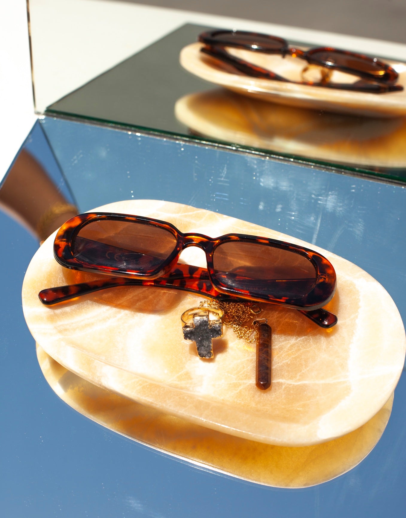 Marble Platter: Orange Calcite