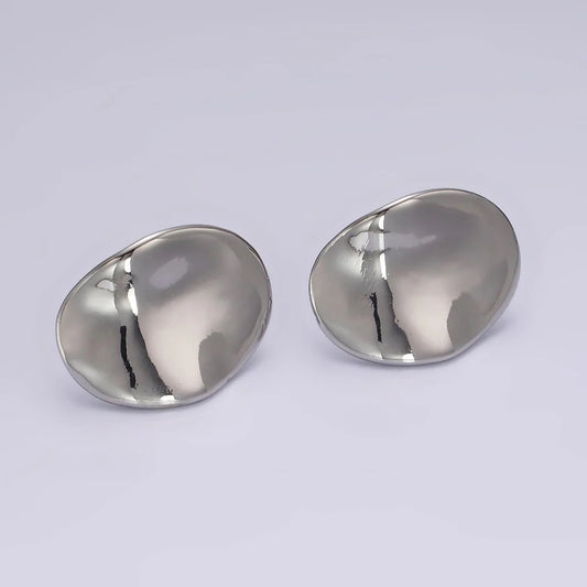 Abstract Oval Minimalist Stud Earrings