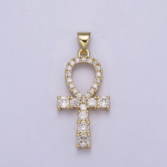 Micro Pave Ankh Necklace