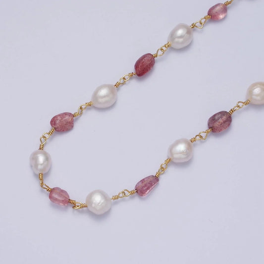 Rose Quartz Pearl Chocker