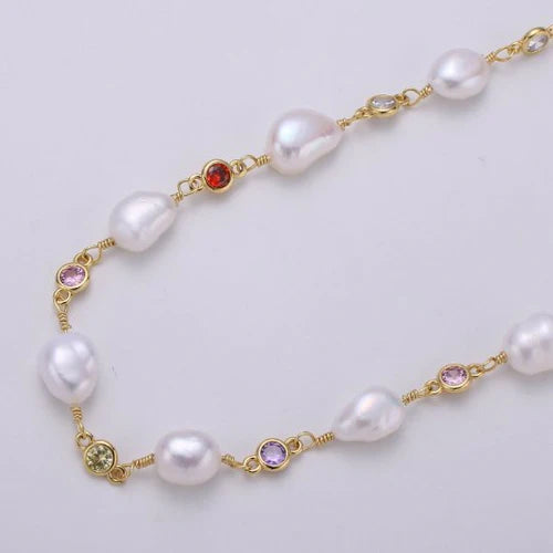 Multi Gem Pearl Chocker