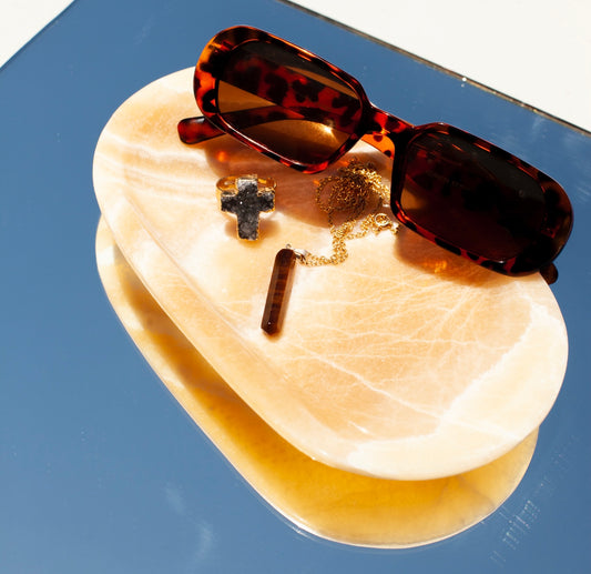 Marble Platter: Orange Calcite